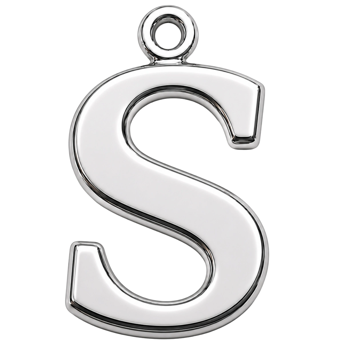 Charm – lettre S argentée