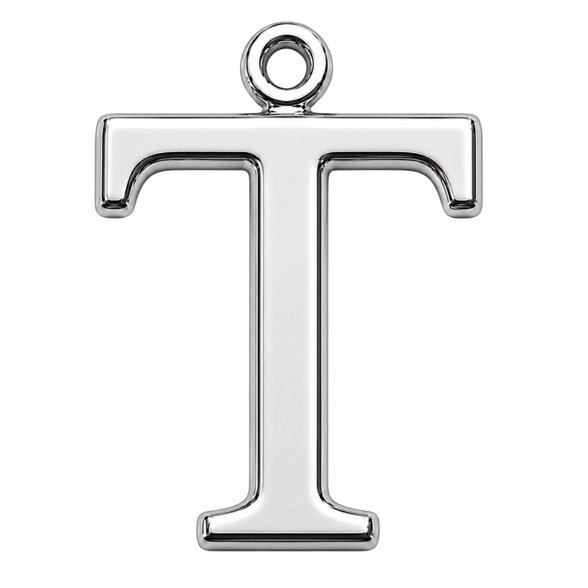 Charm – lettre T argentée
