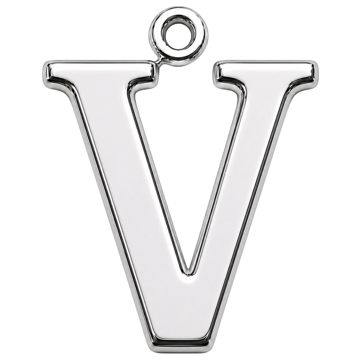 Charm – lettre V argentée