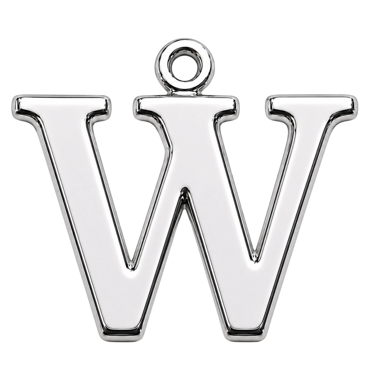 Charm – lettre W argentée