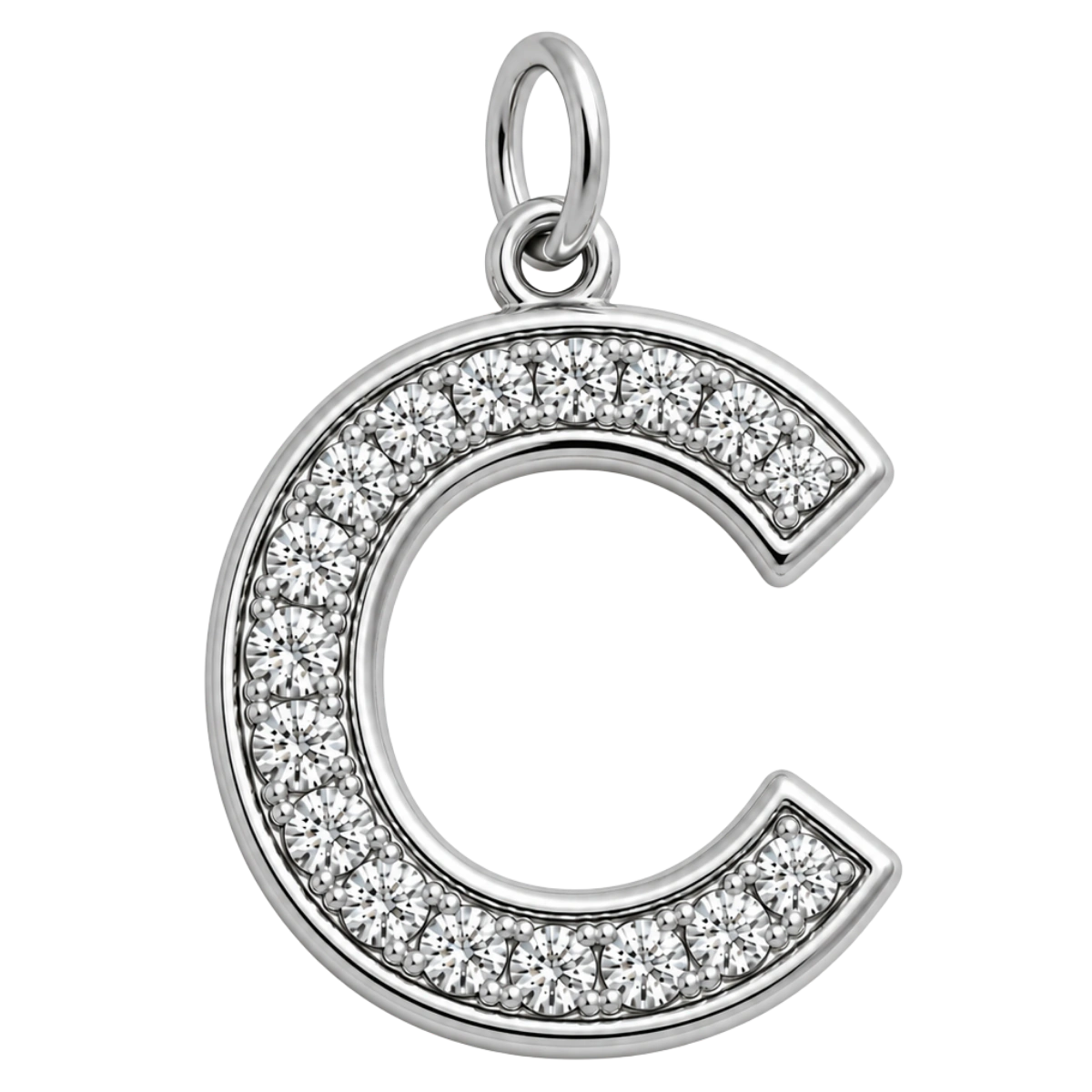 Charm – lettre C strass argentée
