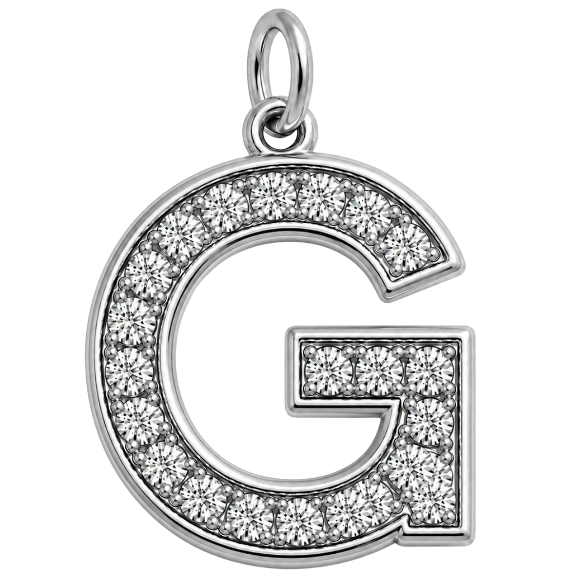 Charm – lettre G strass argentée