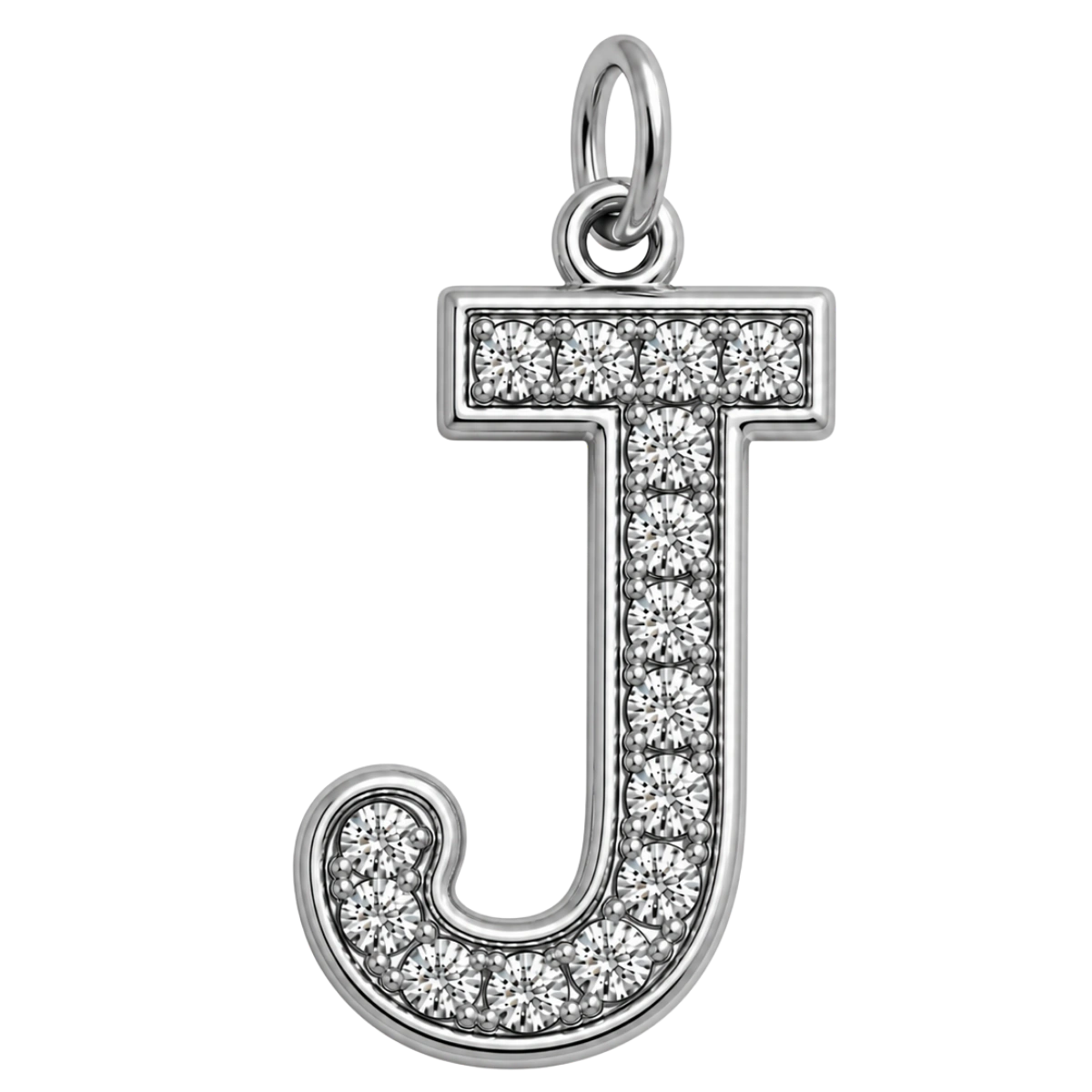 Charm – lettre J strass argentée