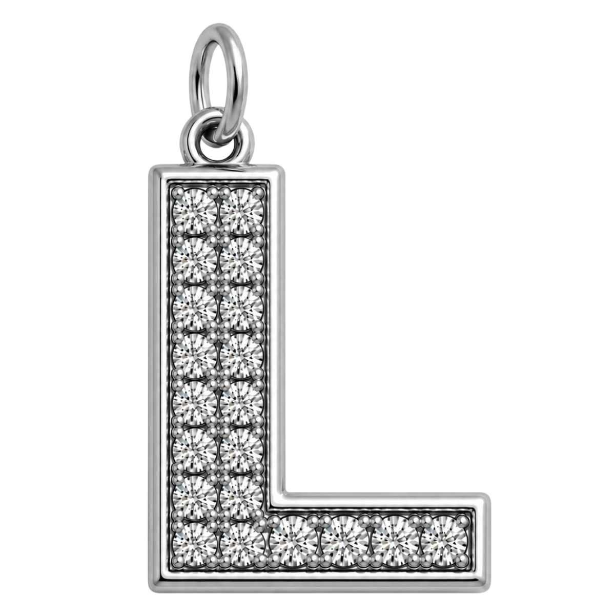 Charm – lettre L strass argentée