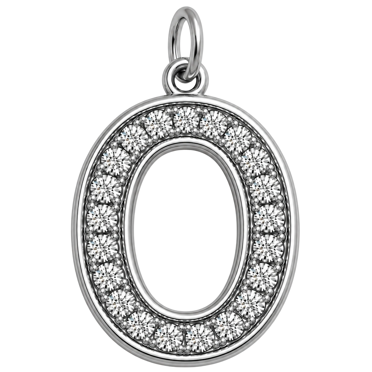 Charm – lettre O strass argentée
