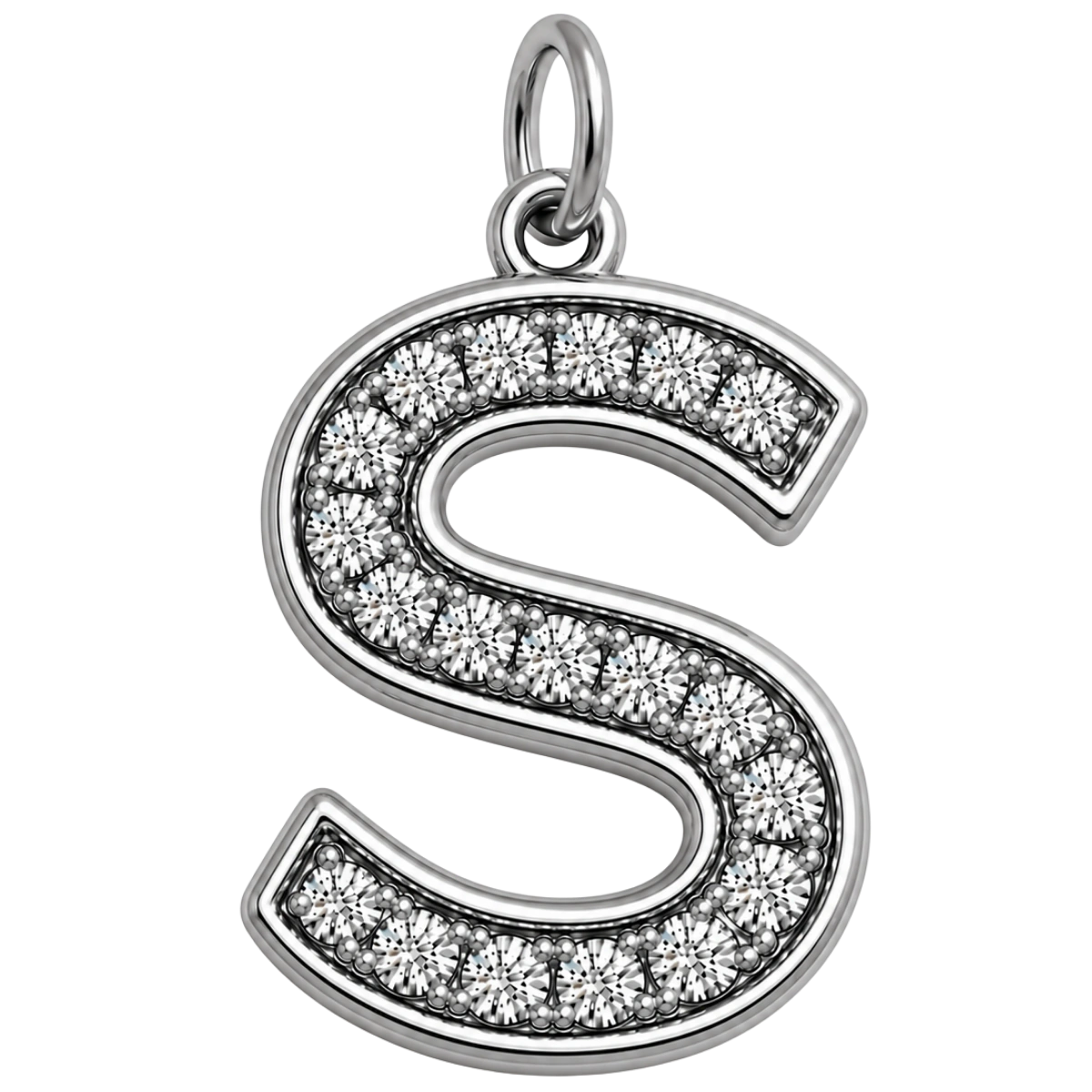 Charm – lettre S strass argentée