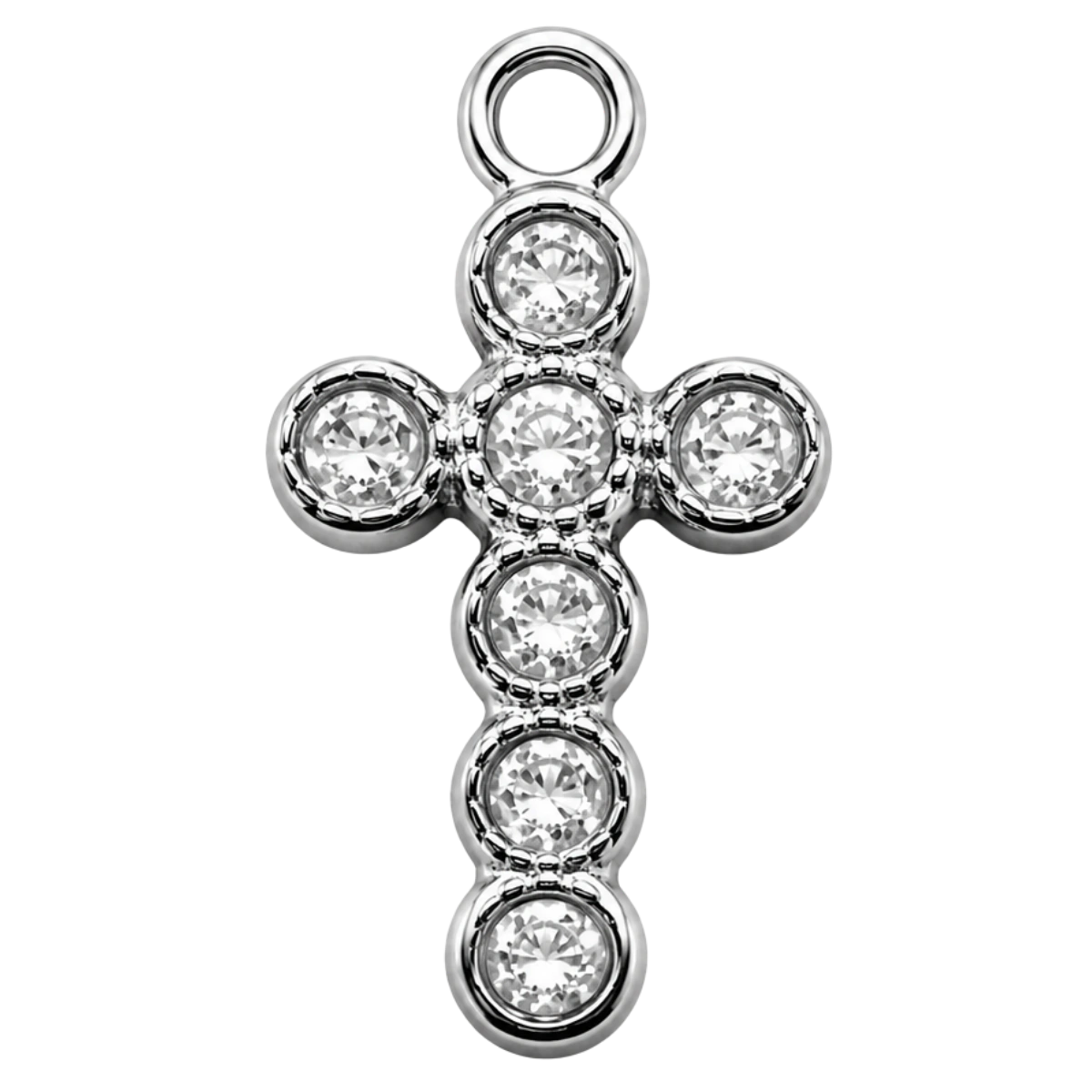 Charm – croix strass argentée