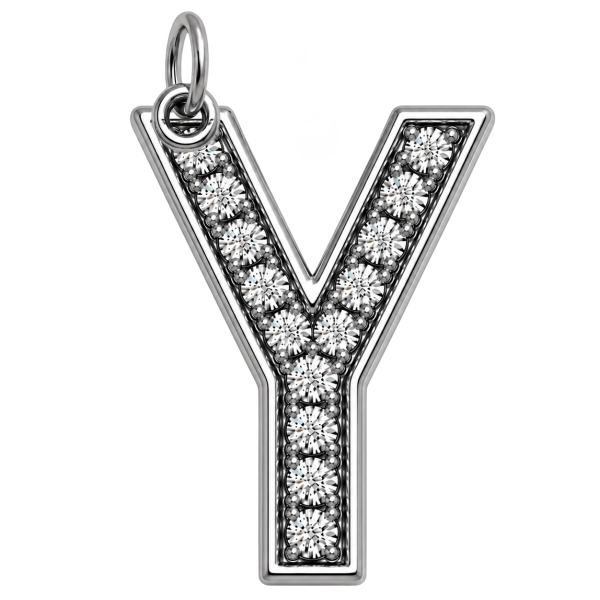 Charm – lettre Y strass argentée