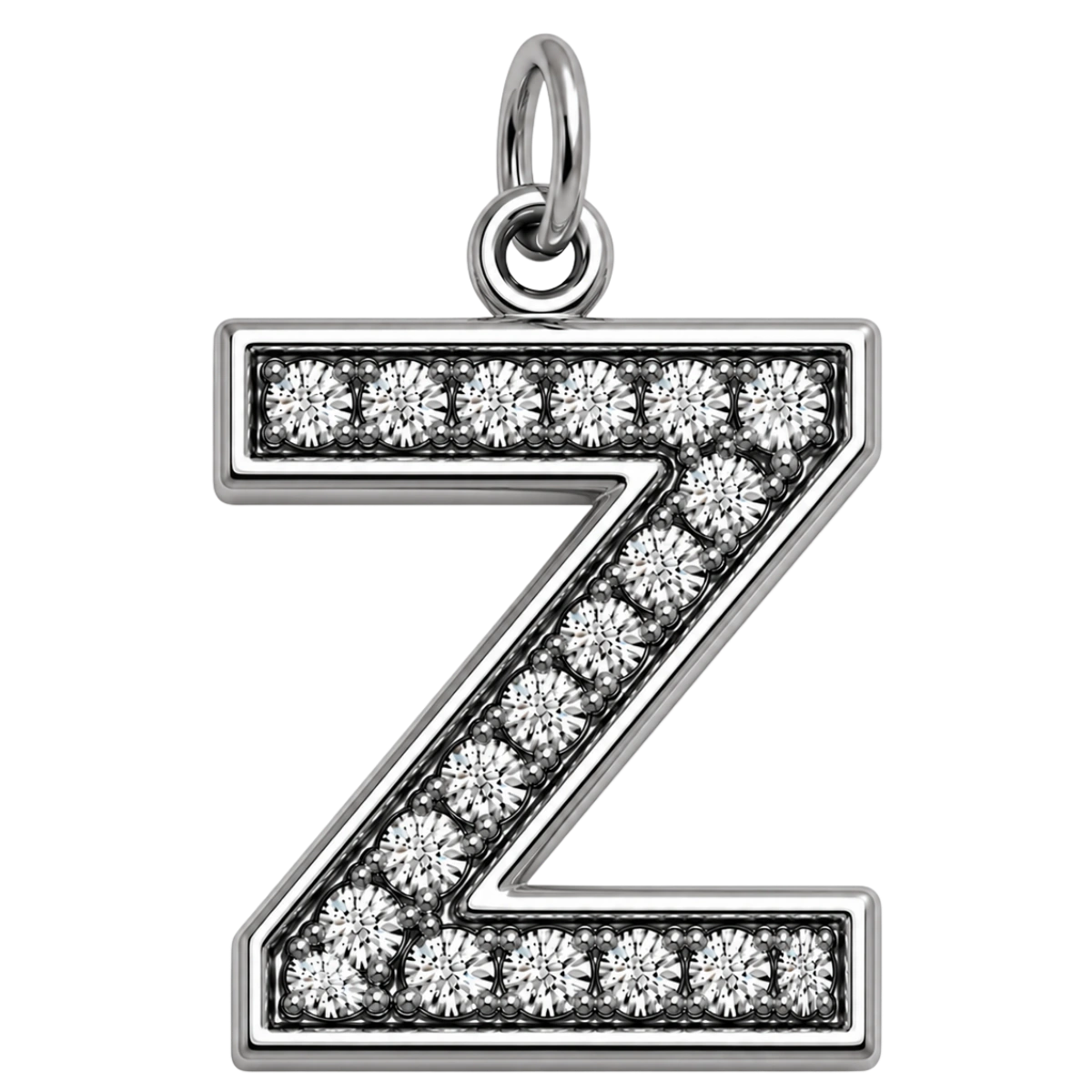 Charm – lettre Z strass argentée