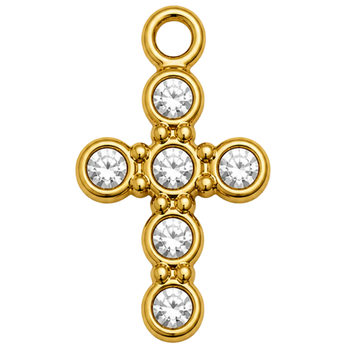 Charm – croix strass dorée