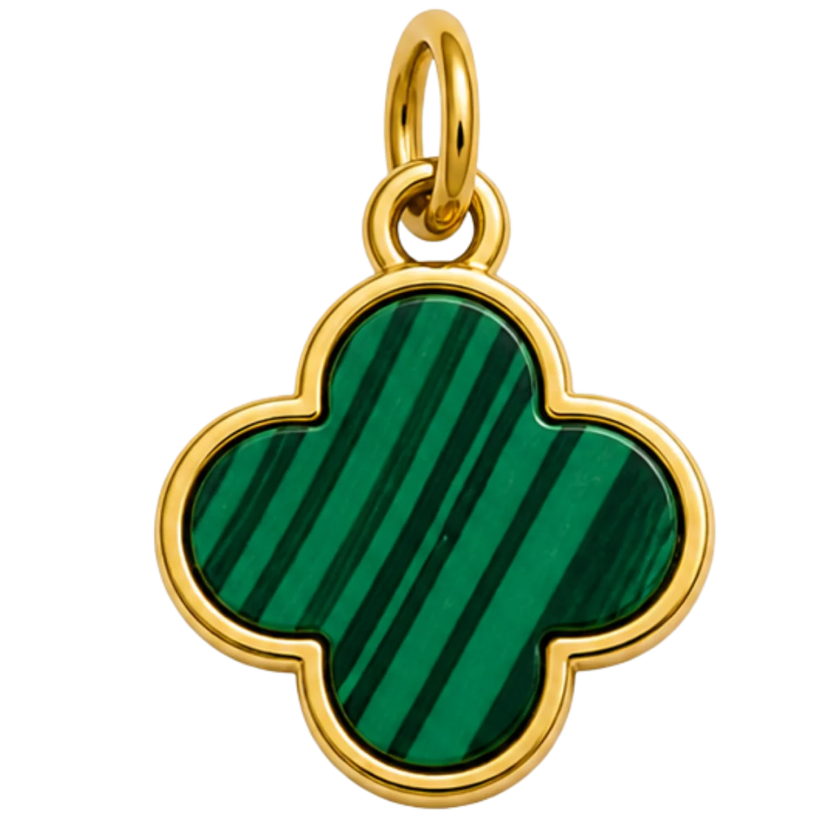 Charm – trèfle vert doré