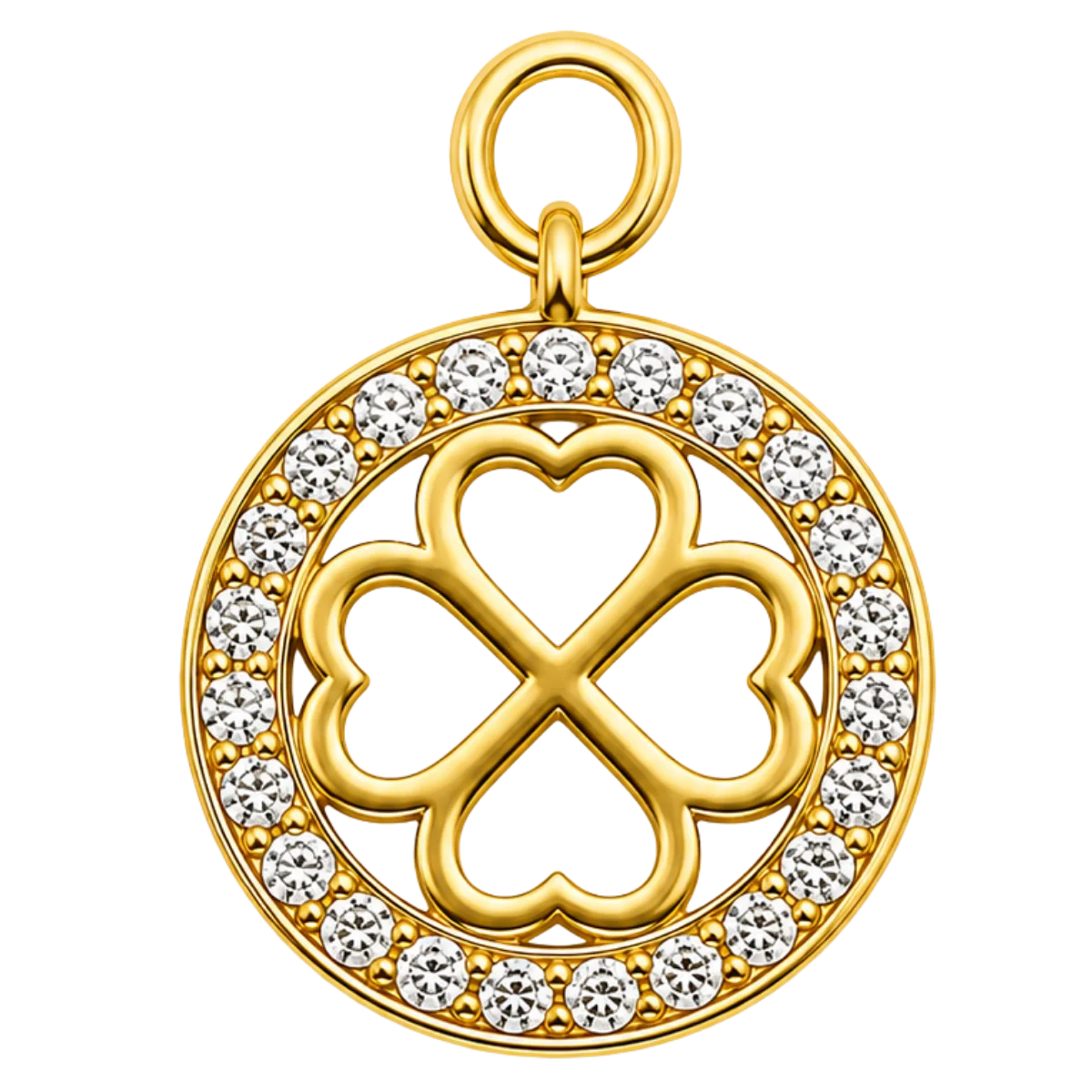 Charm – Trèfle Strass Doré