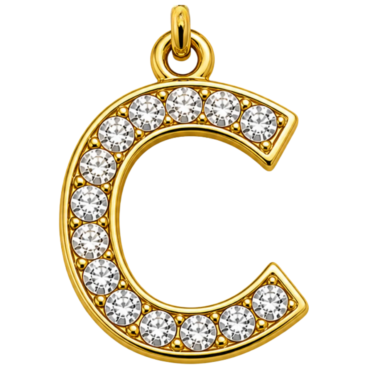Charm – Lettre C strass dorée