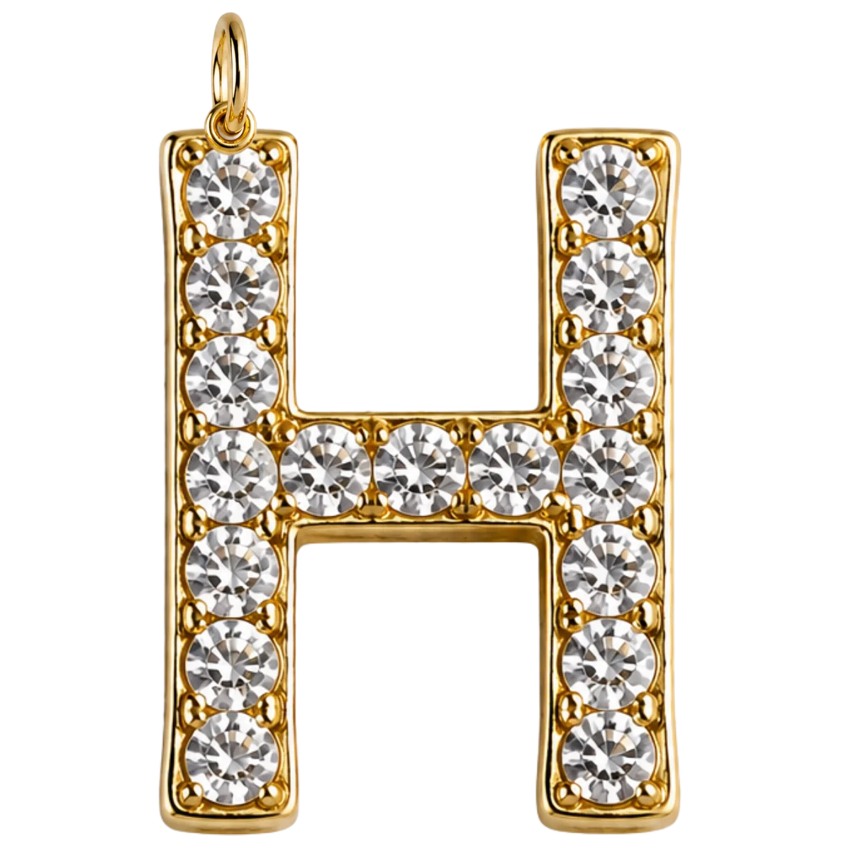 Charm – Lettre H strass dorée