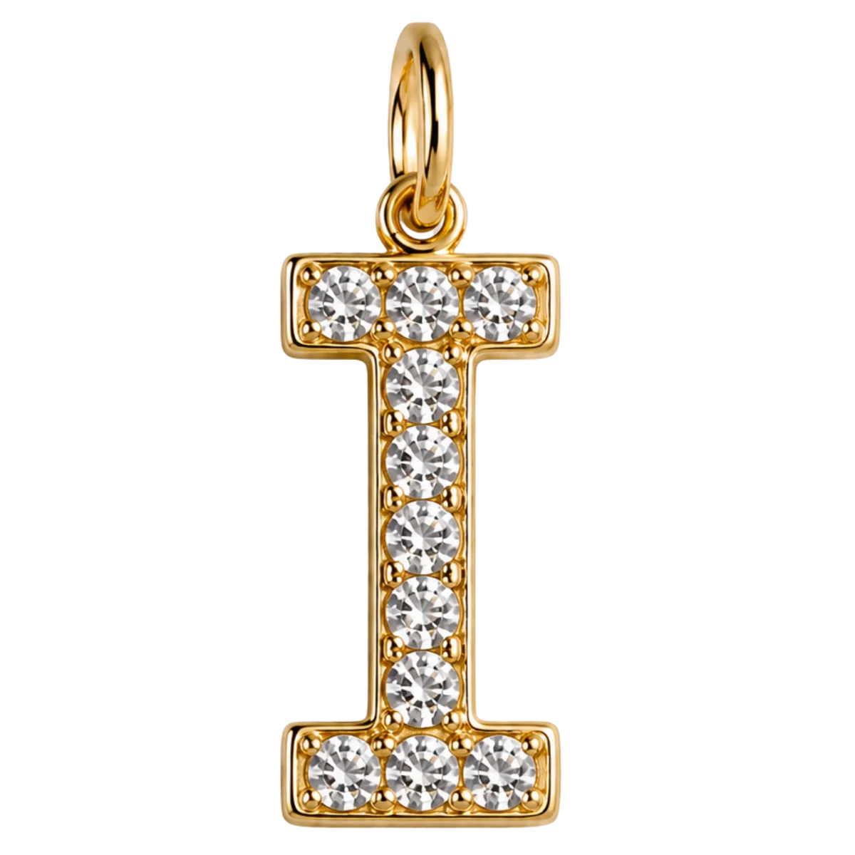 Charm – Lettre I strass dorée