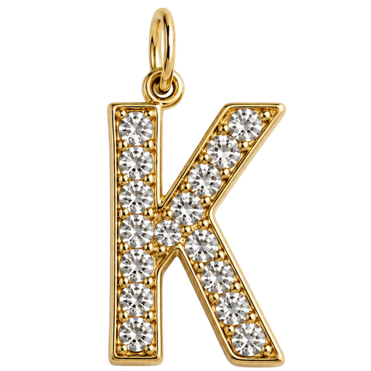 Charm – Lettre K strass dorée