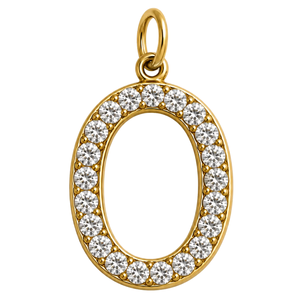 Charm – Lettre O strass dorée