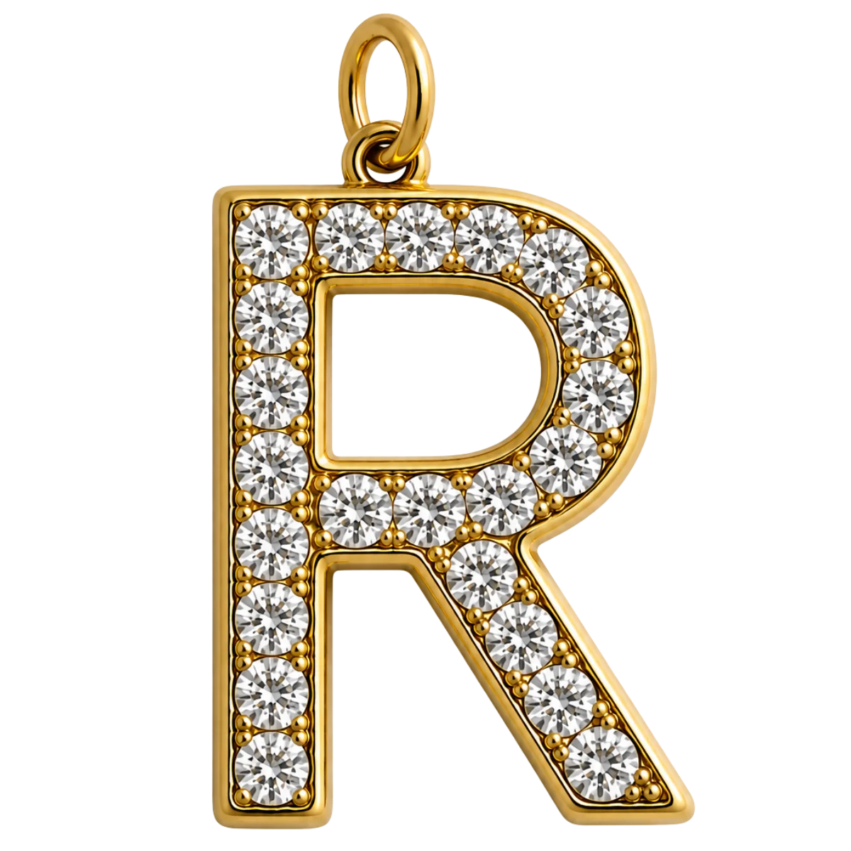 Charm – Lettre R strass dorée