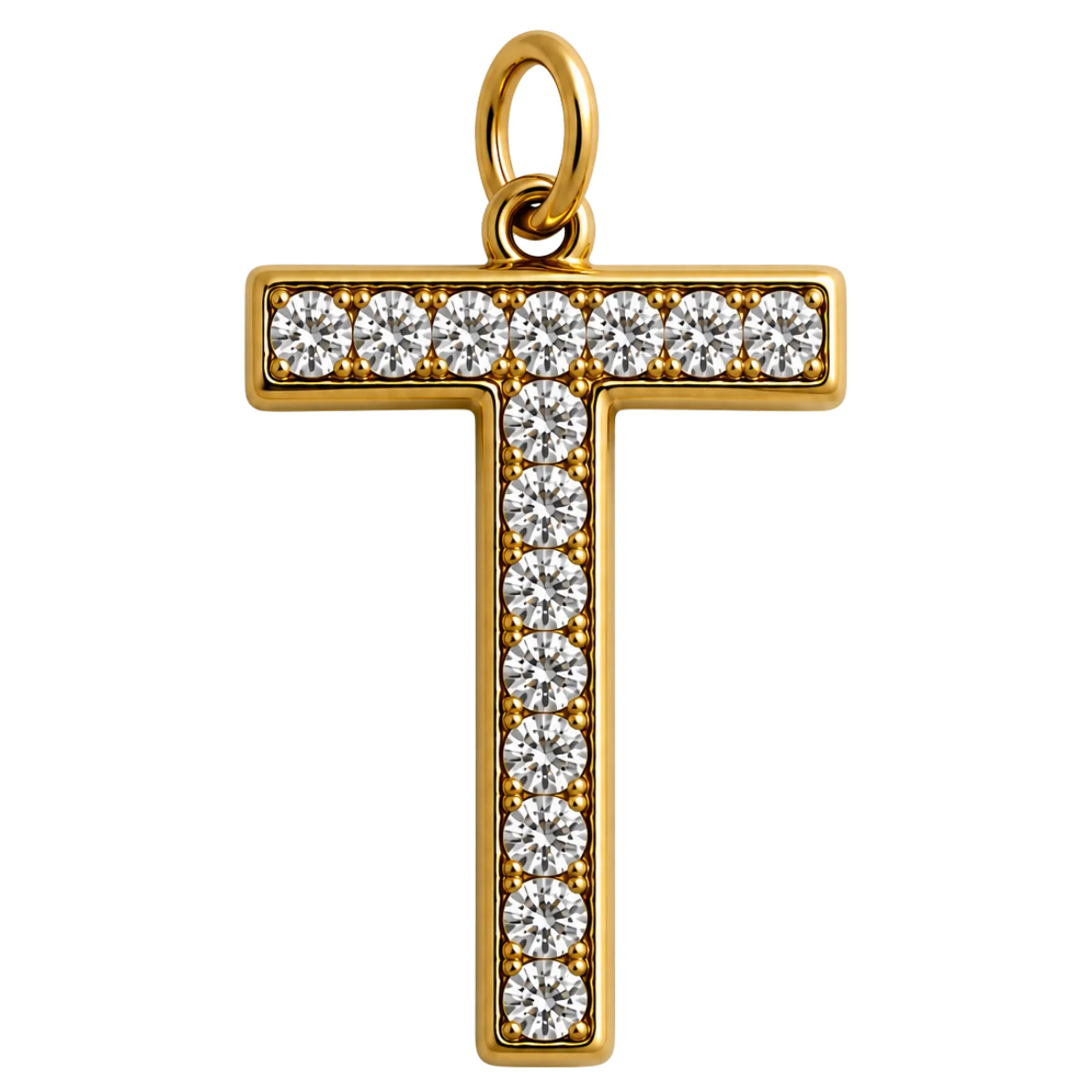 Charm – Lettre T strass dorée