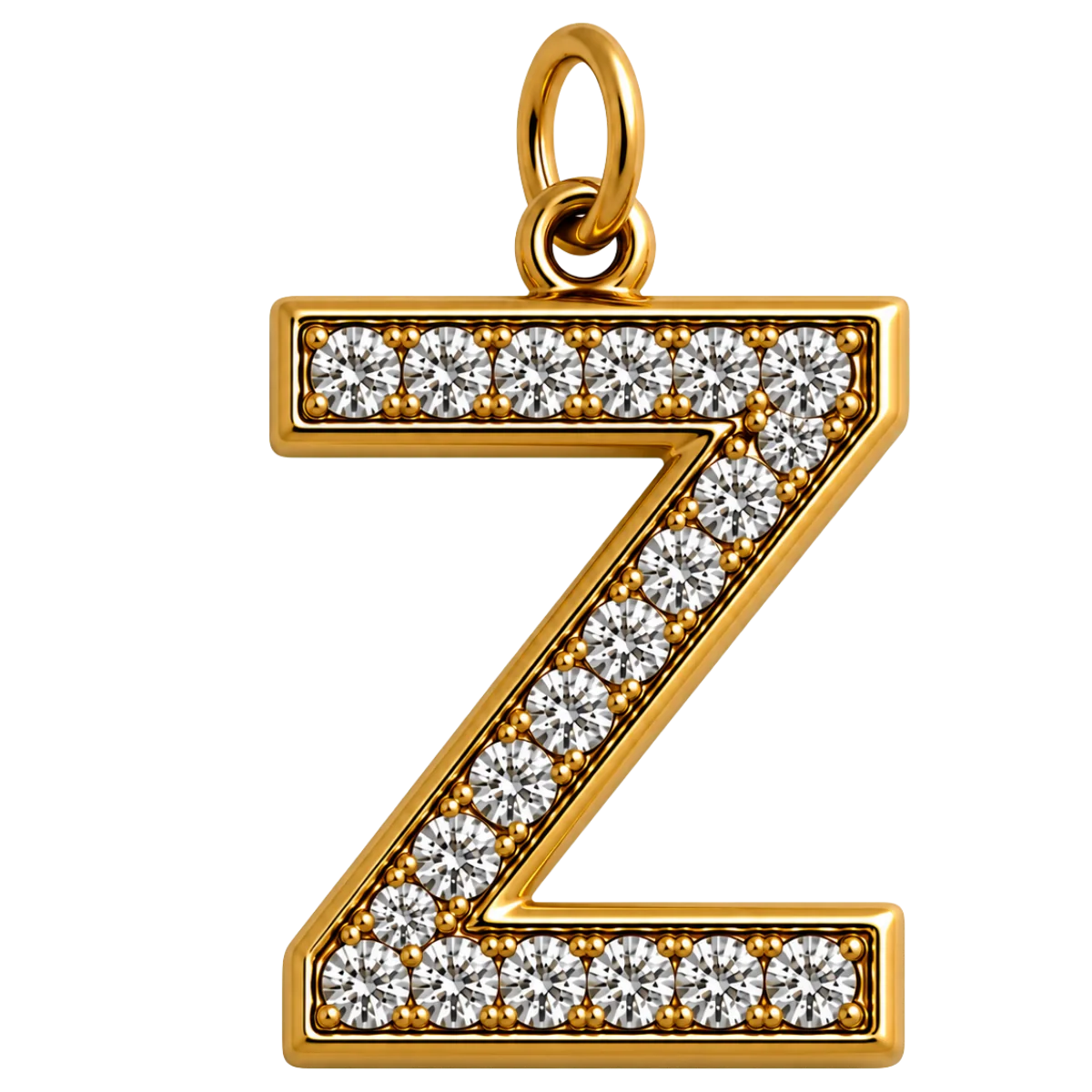 Charm – Lettre Z strass dorée
