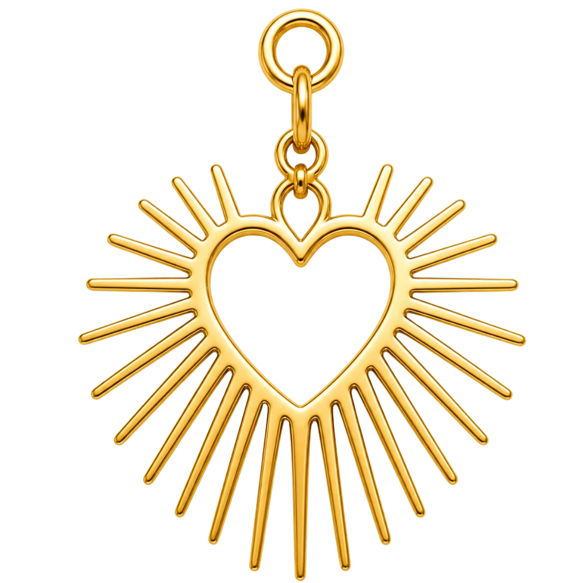Charm – coeur dorée (soleil rayonnant)