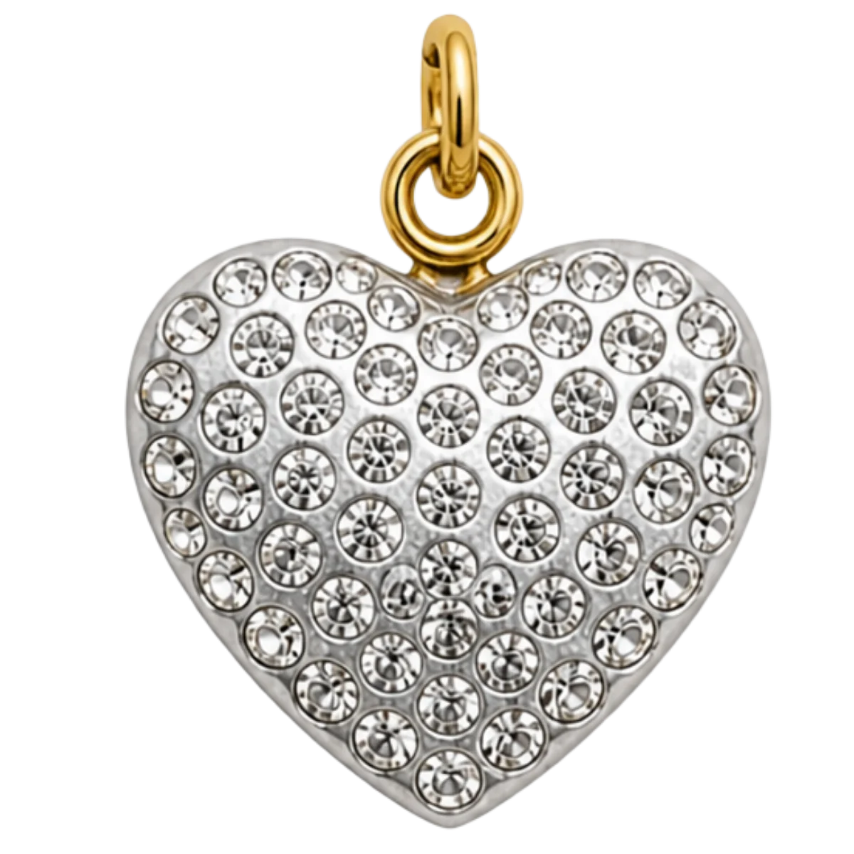 Charm – coeur scintillant doré