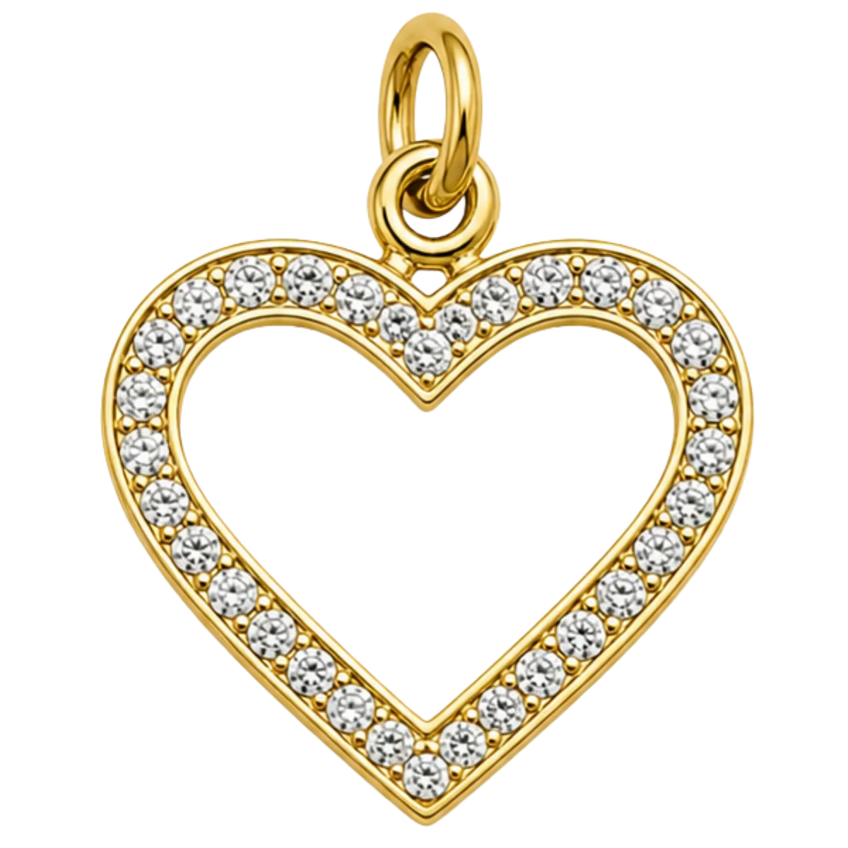 Charm – coeur strass doré