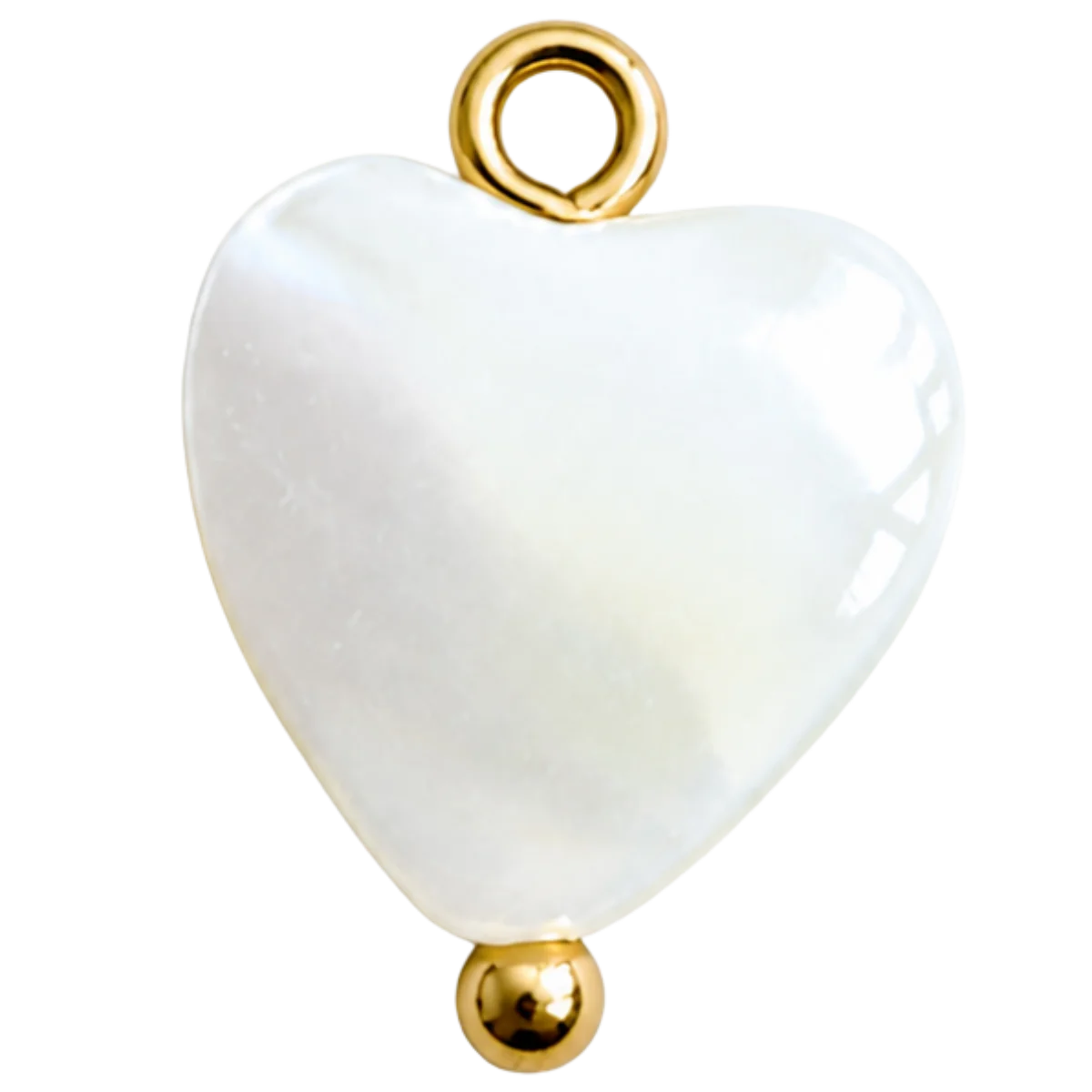 Charm – Cœur nacré doré