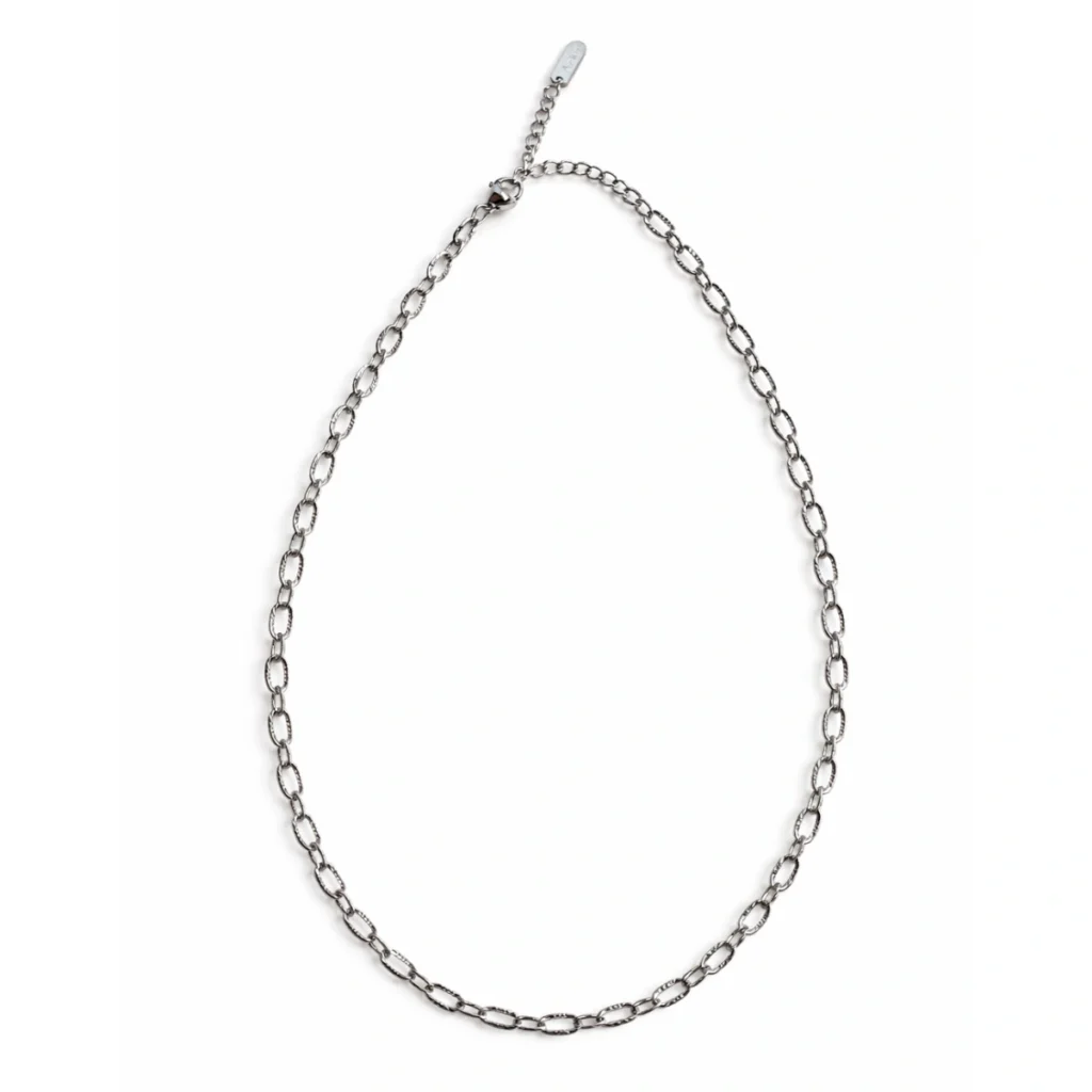 Chaîne Maille Fine Ovale Argentée